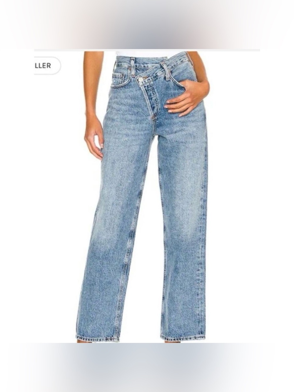 AGOLDE Criss Cross Blue Denim High Waisted Jeans Size 28